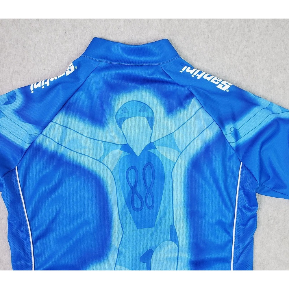 Santini Cycling Jersey Mens Medium Blue 88 Giro D'Italia Full Zip Pockets Bike - Picture 5 of 13